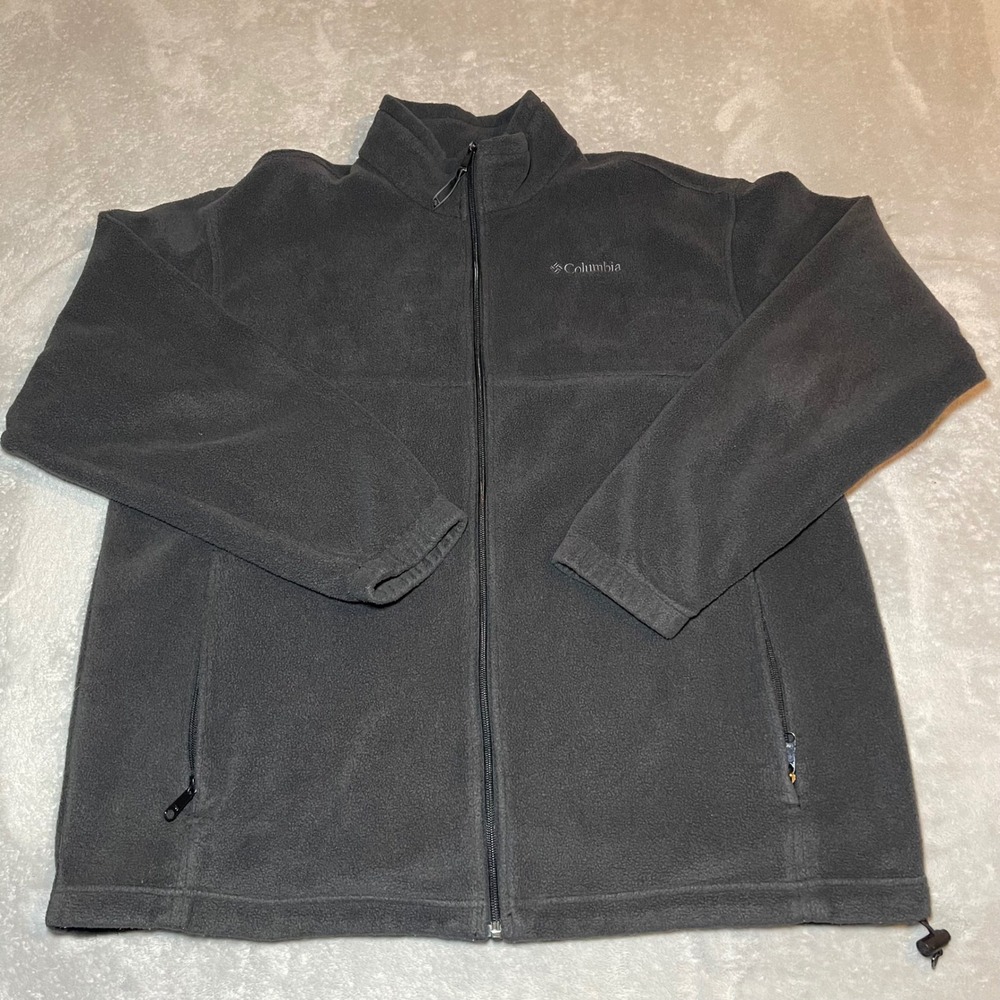 Columbia Jacket Mens XLT Charcoal Gray Steens Mountain Full Zip Fleece Outdoor